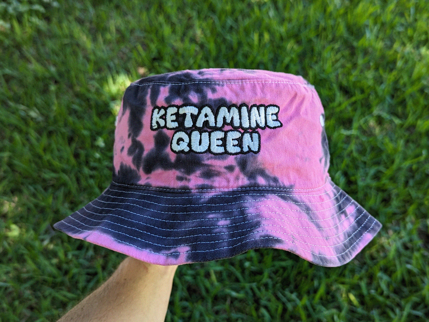 Ketamine Queen - Embroidered Tie Dye Bucket Hat