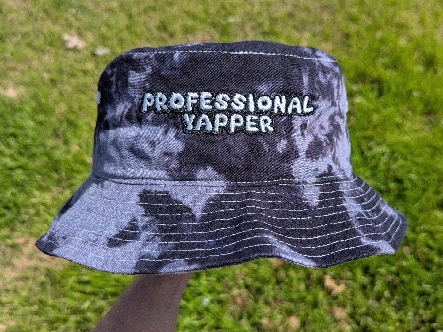 Professional Yapper - Embroidered Tie Dye Bucket Hat