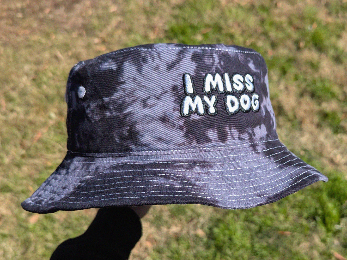 I Miss My Dog/Dogs - Embroidered Tie Dye Bucket Hat