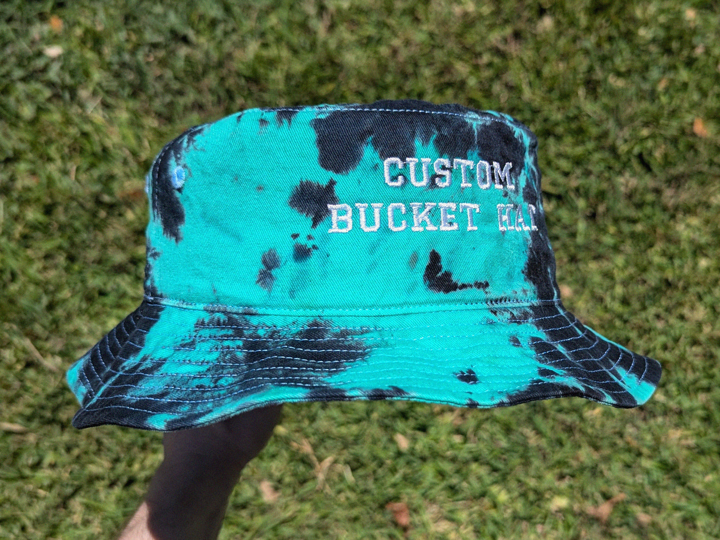 Custom Text Tie Dye Bucket Hat - Rave Festival Outfit - Psychedelic Bucket Hat Tie Dye Rave Outfit Rave Hat Rave Cat Gift