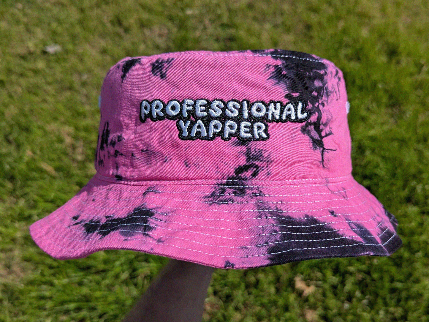 Professional Yapper - Embroidered Tie Dye Bucket Hat