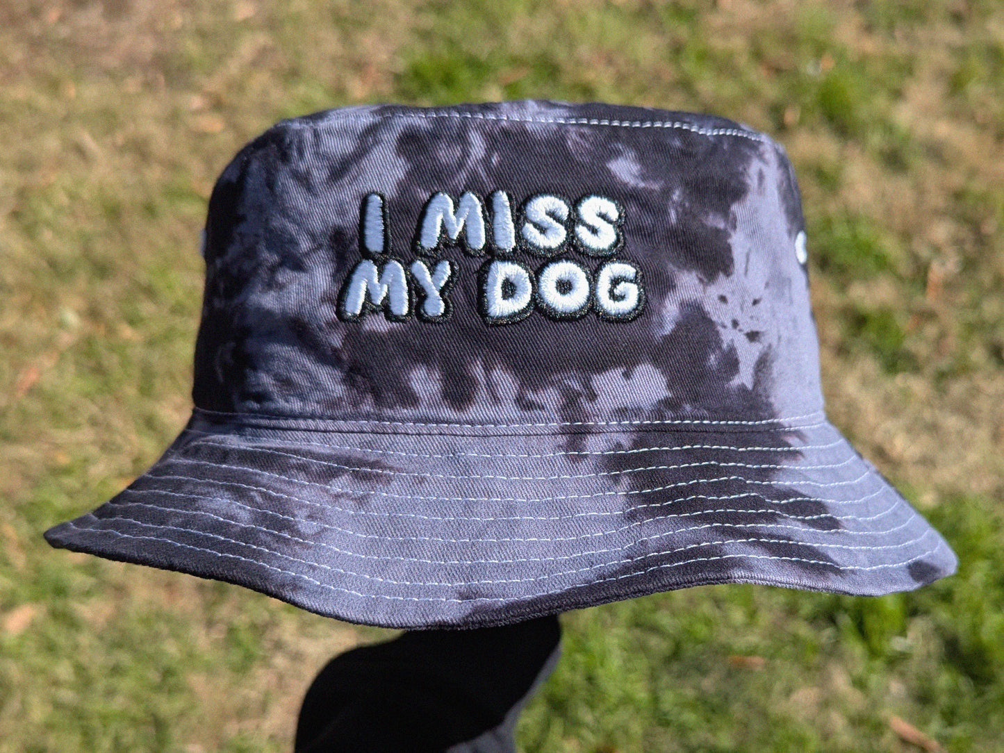 I Miss My Dog/Dogs - Embroidered Tie Dye Bucket Hat
