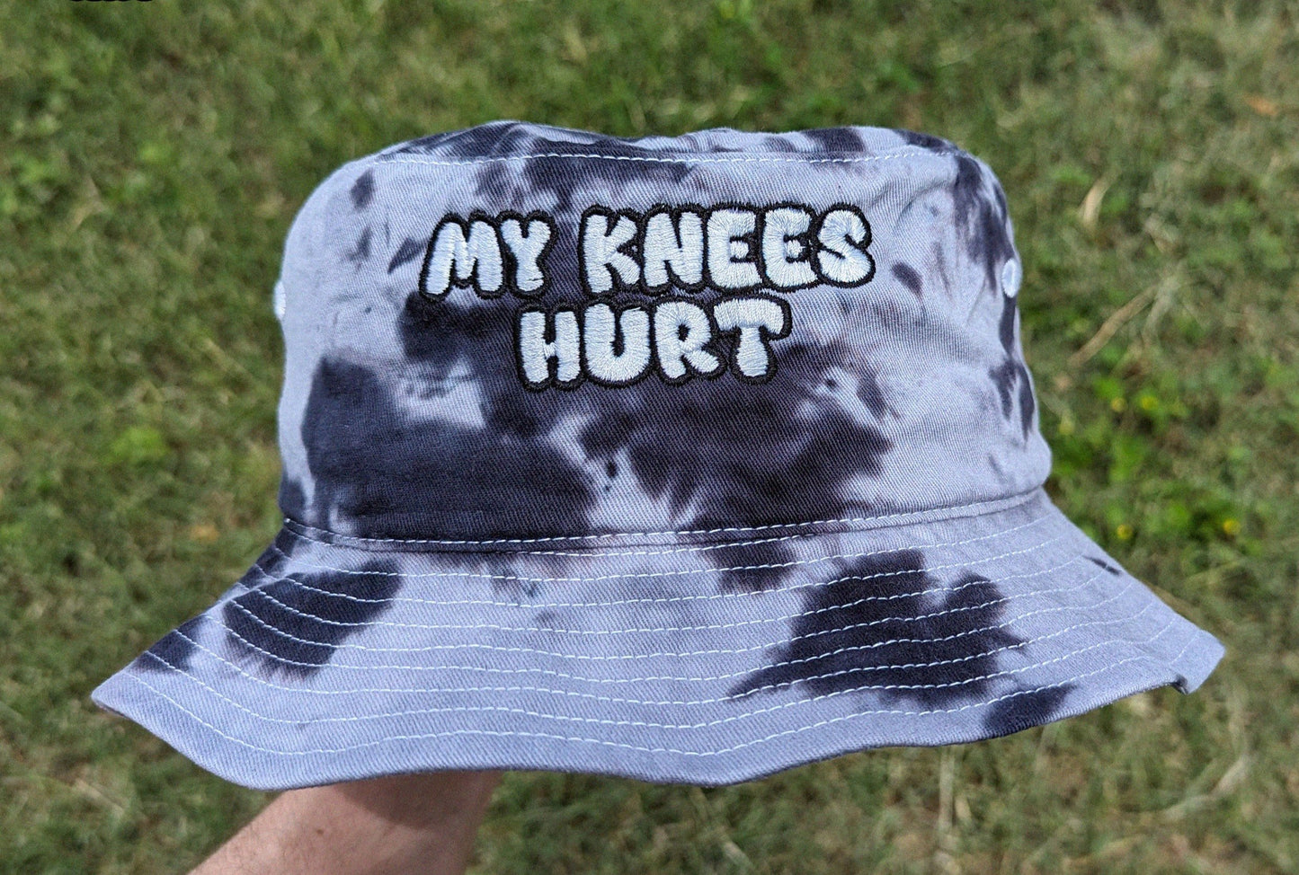 My Knees Hurt - Embroidered Tie Dye Bucket Hat