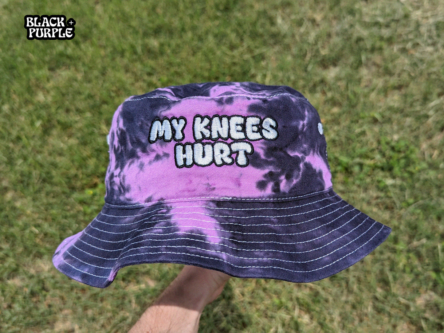 My Knees Hurt - Embroidered Tie Dye Bucket Hat