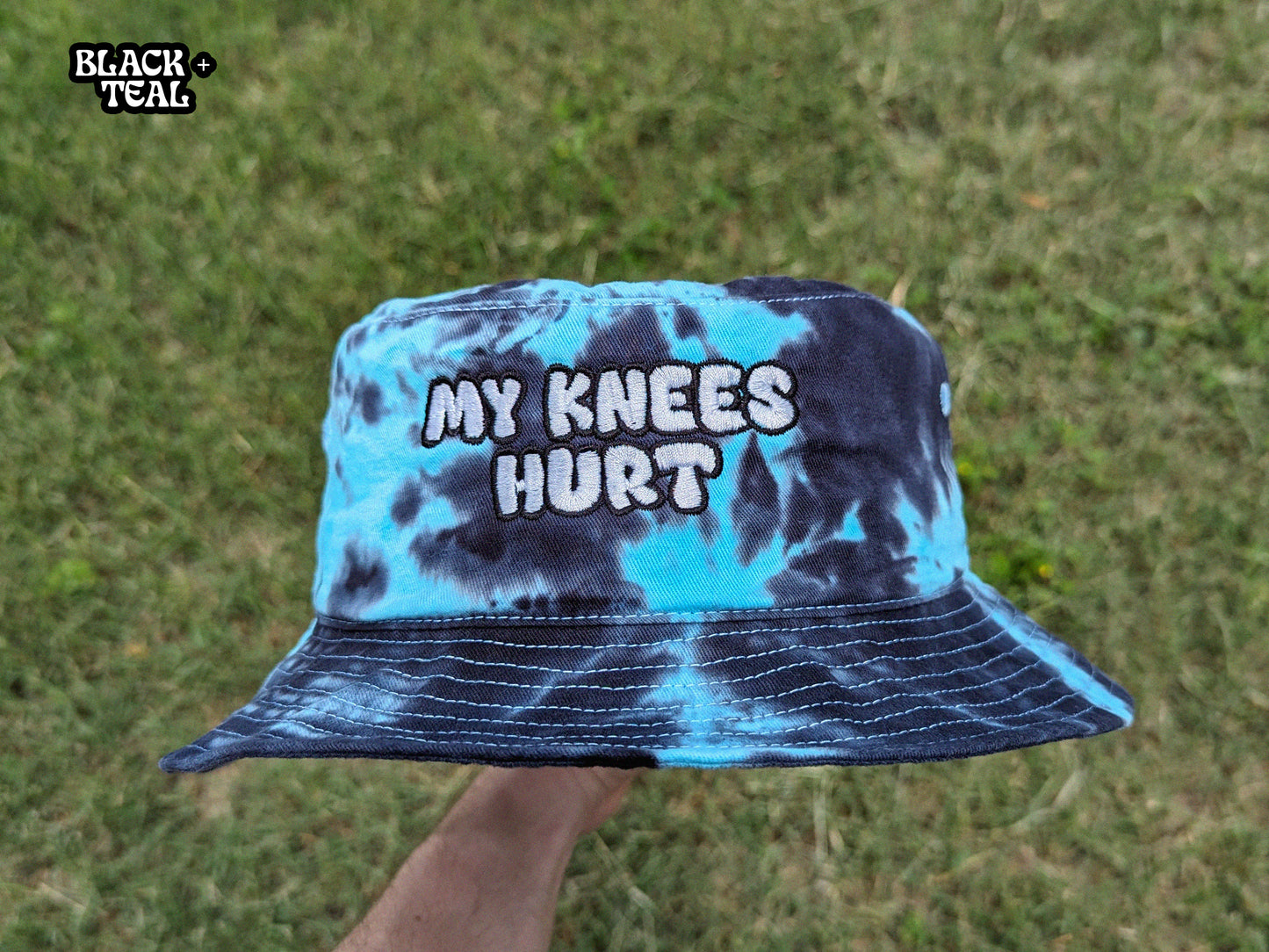 My Knees Hurt - Embroidered Tie Dye Bucket Hat