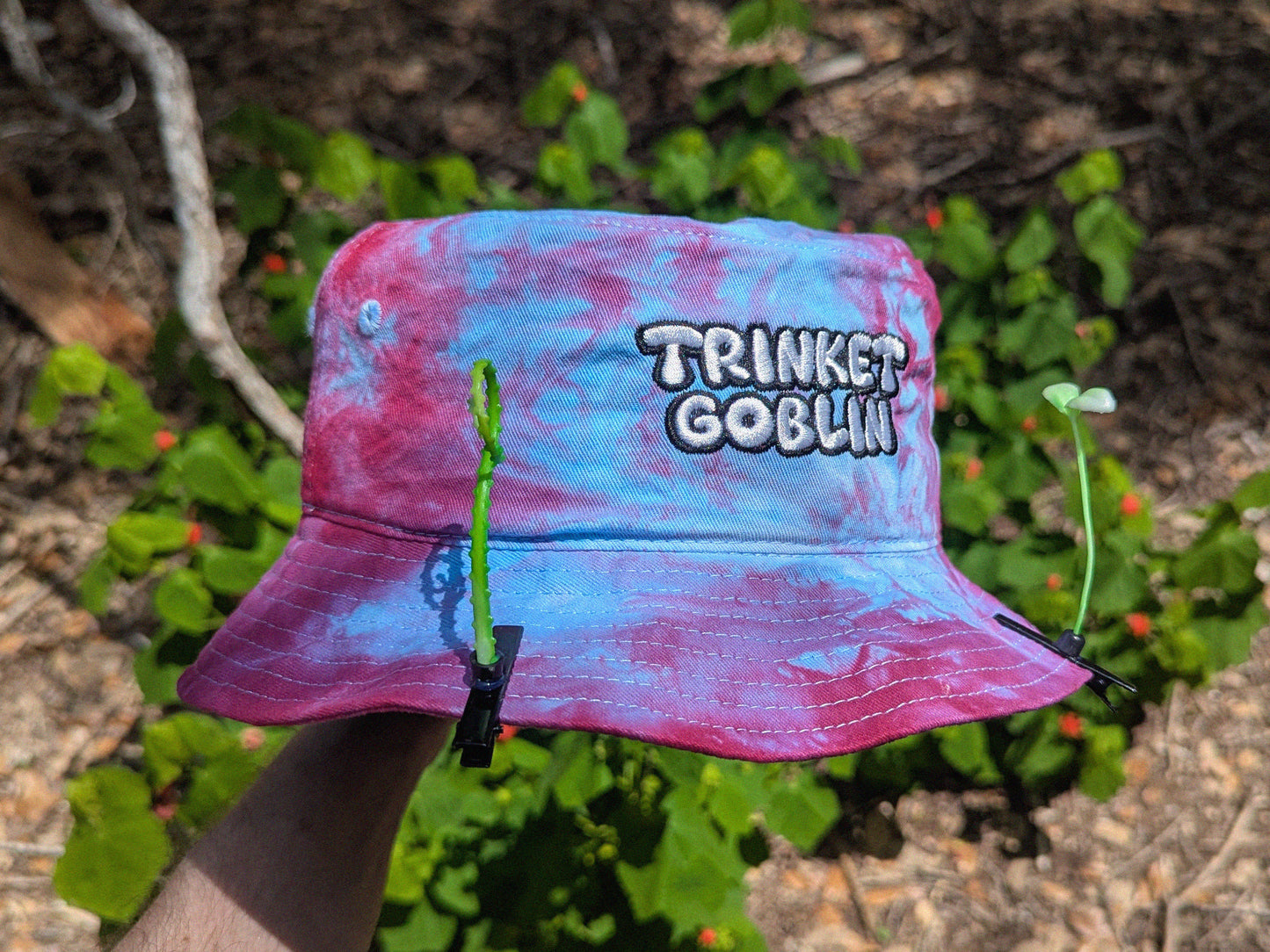 Trinket Goblin - Embroidered Tie Dye Bucket Hat - Embroidered Tie Dye Bucket Hat - Rave Gift Raver Hat Rave Girl Gifts Bass Music Hat EDM Hat