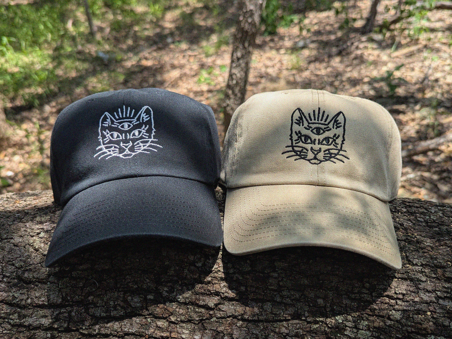 Third Eye Cat Embroidered Baseball Hat - '47 Brand Unstructured Dad Hat Rave Outfit Trippy Cat Hat Cat Gift Cat Hat Cats Lover Gift Boho
