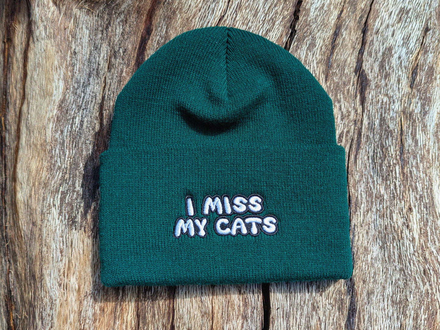 I Miss My Cat/Cats - Embroidered Beanie - Cat Gift Cat Lover Hat Cat Beanie Funny Cat Hat Embroidered Soft Cozy Cat Beanie I Miss My Cats