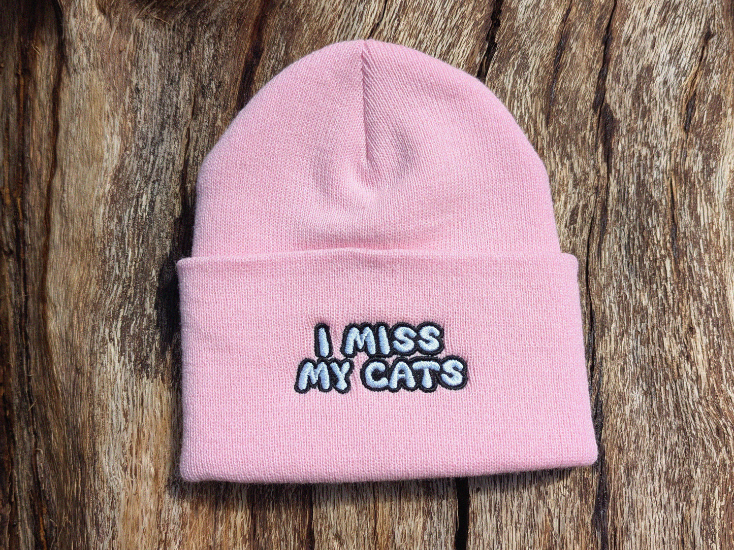 I Miss My Cat/Cats - Embroidered Beanie - Cat Gift Cat Lover Hat Cat Beanie Funny Cat Hat Embroidered Soft Cozy Cat Beanie I Miss My Cats
