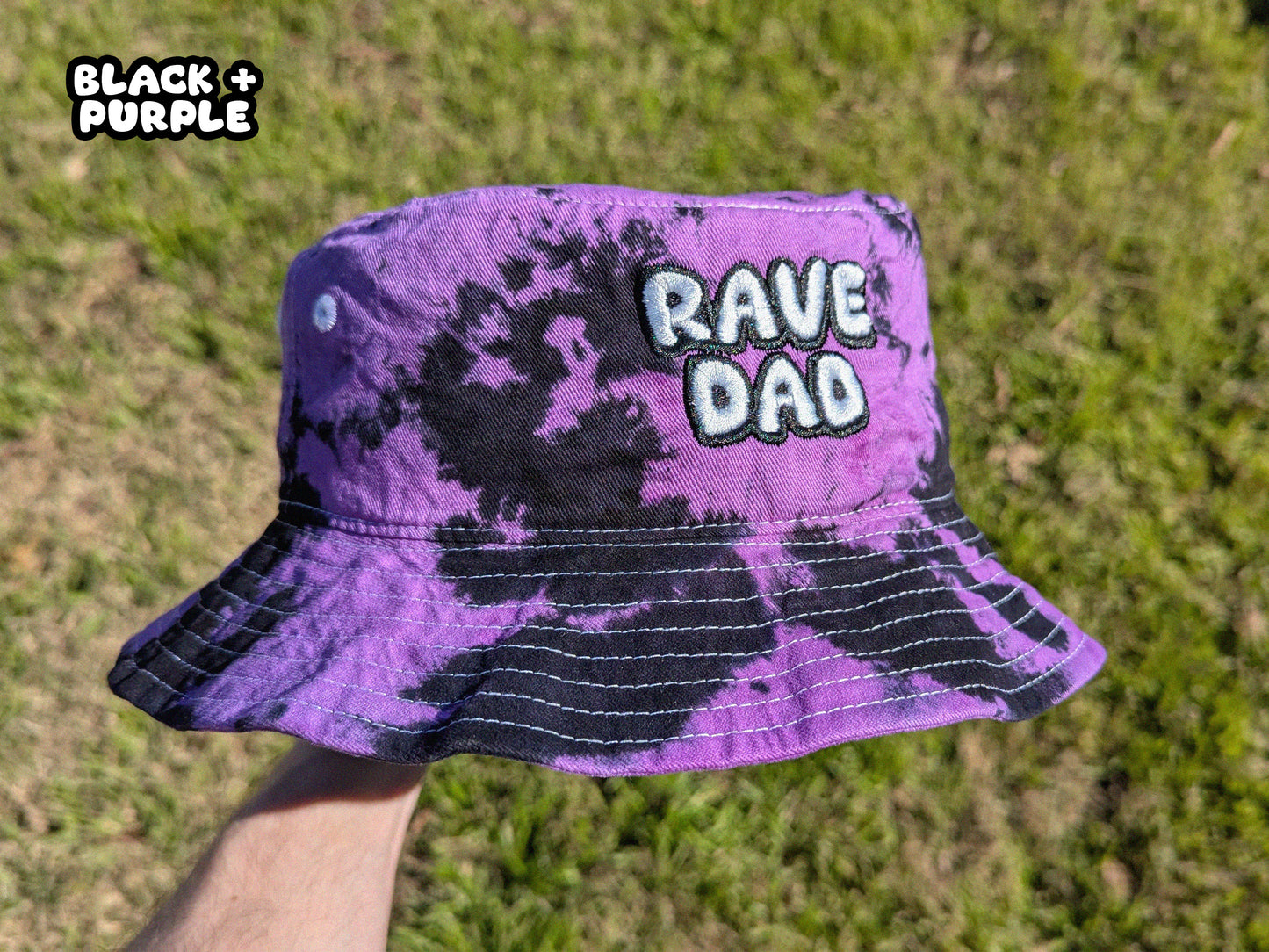 Rave Dad - Embroidered Tie Dye Bucket Hat - Men's Rave Gifts Festival Outfit Rave Outfit Rave Dad Hat