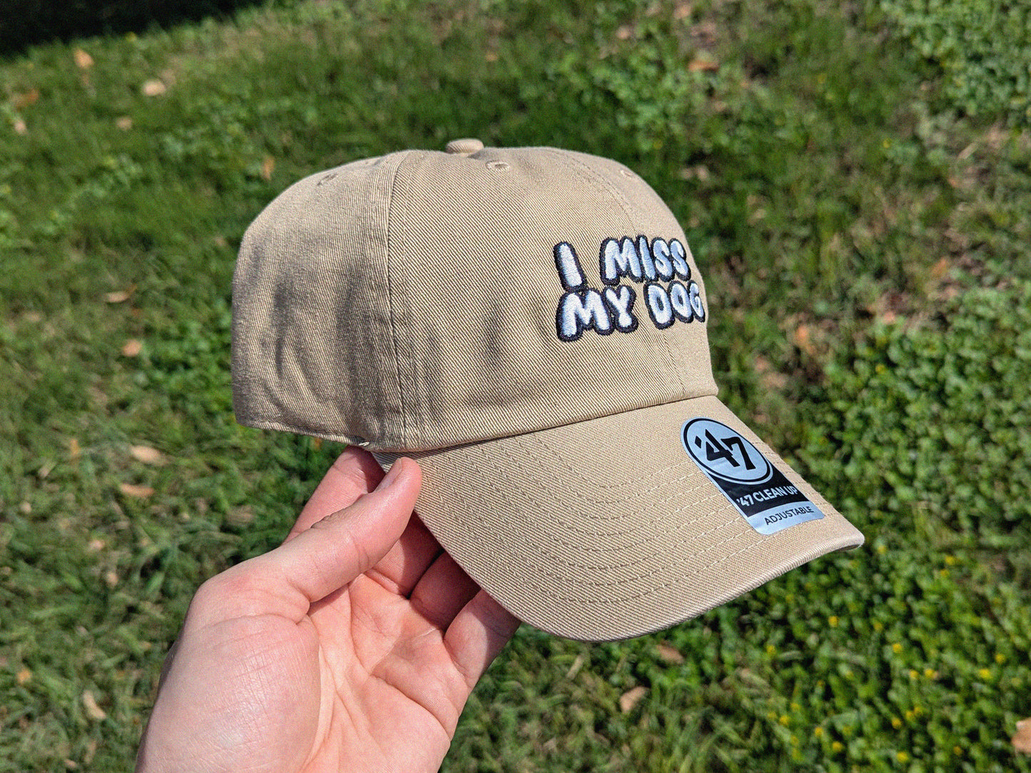 I Miss My Dog/Dogs - '47 Brand Embroidered Baseball Cap - Unstructured Dad Hat Dog Gift Dog Lover Hat Dad Hat Funny Dog Hat Embroidered