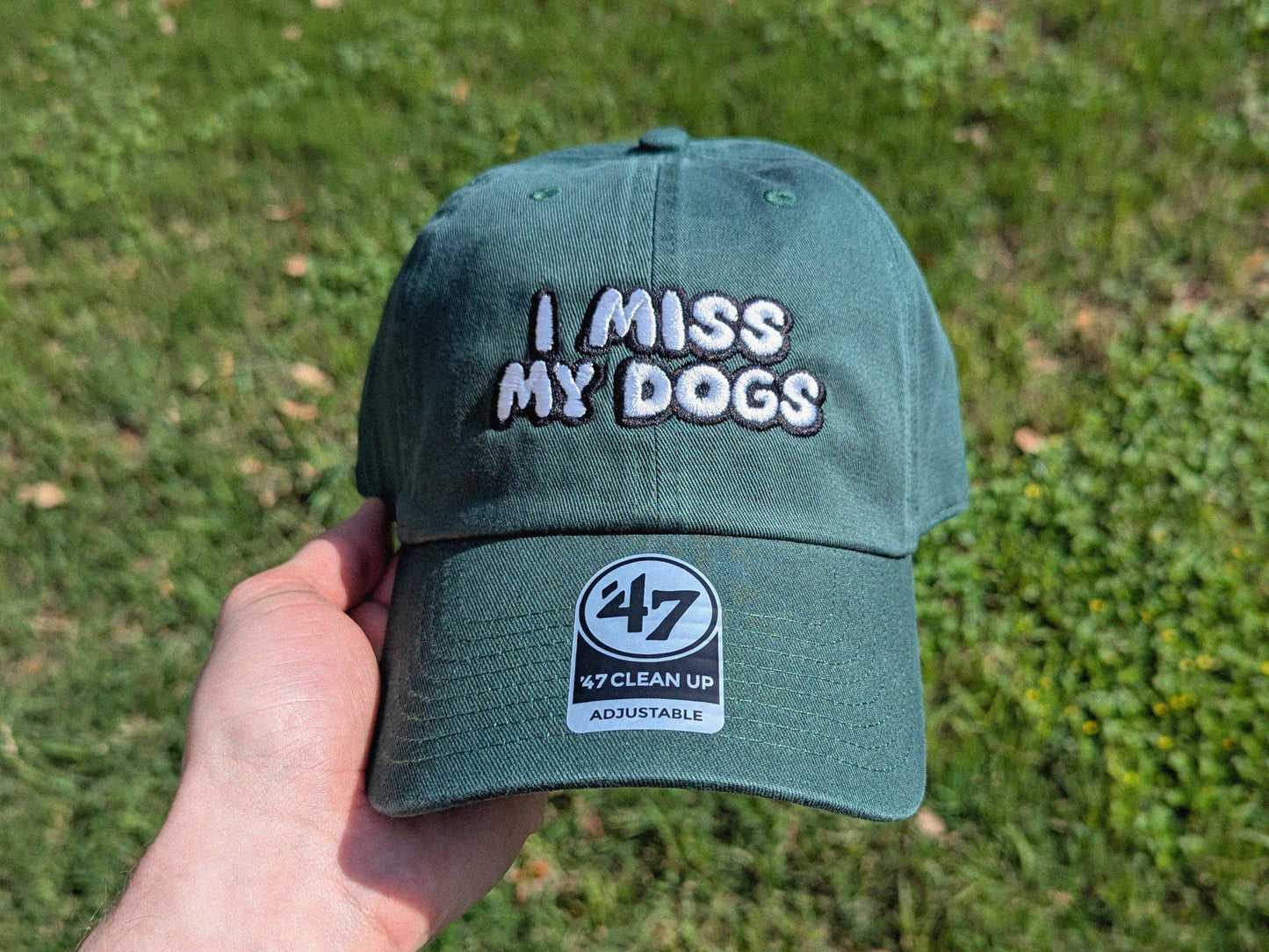 I Miss My Dog/Dogs - '47 Brand Embroidered Baseball Cap - Unstructured Dad Hat Dog Gift Dog Lover Hat Dad Hat Funny Dog Hat Embroidered