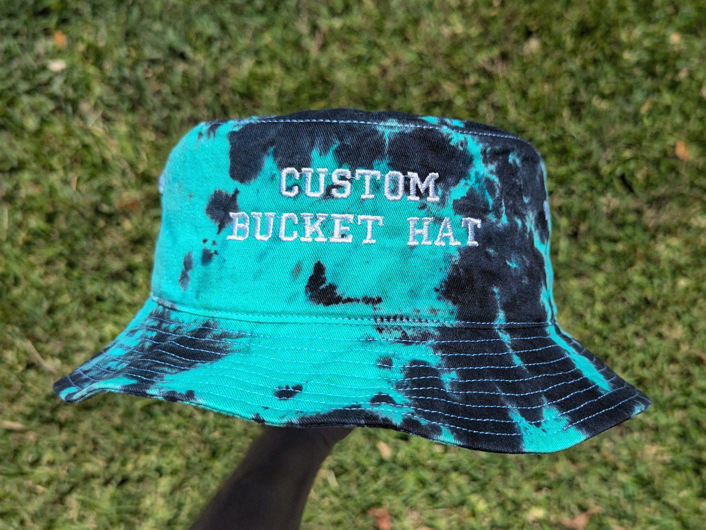 Custom Text Tie Dye Bucket Hat - Rave Festival Outfit - Psychedelic Bucket Hat Tie Dye Rave Outfit Rave Hat Rave Cat Gift