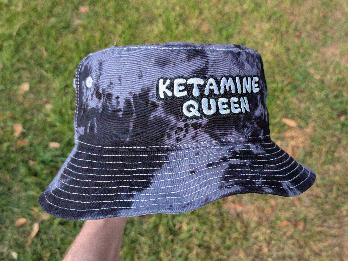 Ketamine Queen - Embroidered Tie Dye Bucket Hat