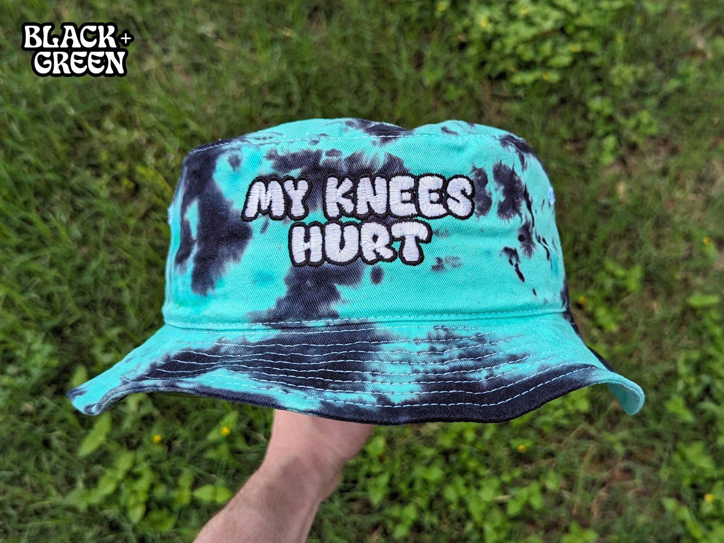 My Knees Hurt - Embroidered Tie Dye Bucket Hat