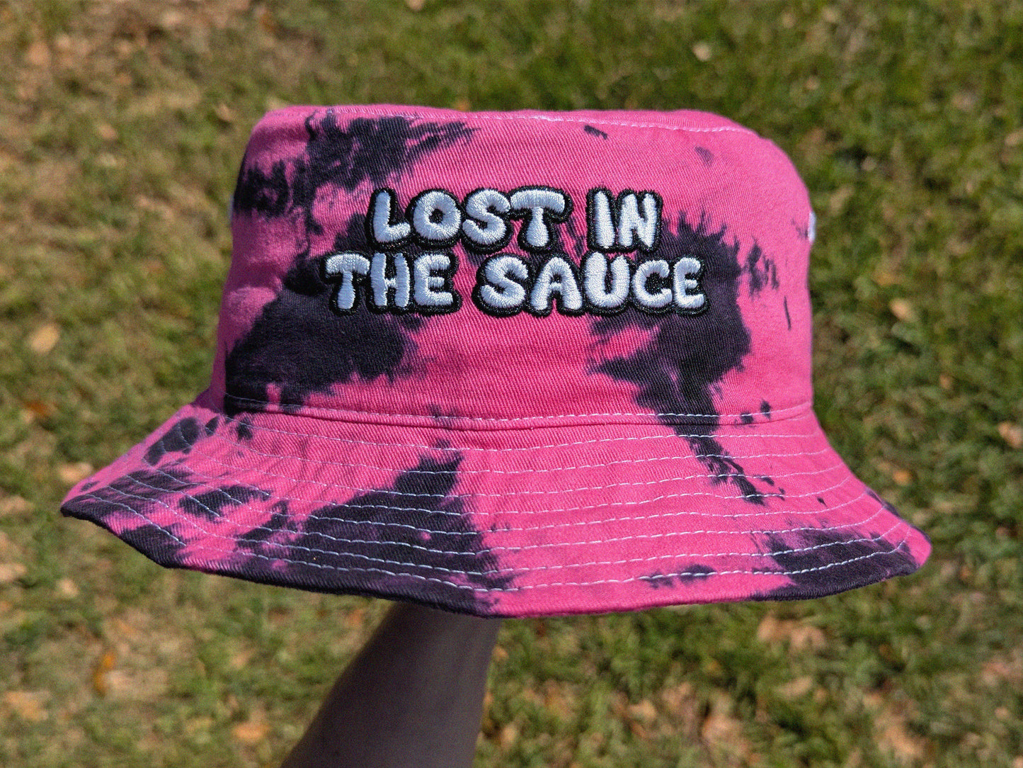 Lost In The Sauce - Embroidered Tie Dye Bucket Hat