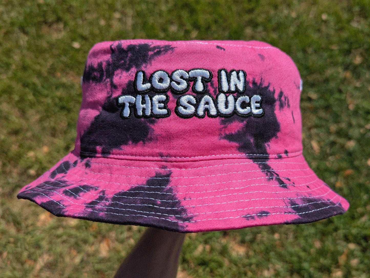 Lost In The Sauce - Embroidered Tie Dye Bucket Hat