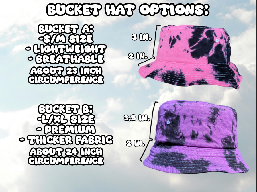I'm On A Sidequest - Embroidered Tie Dye Bucket Hat - Rave Outfit Accessory, Music Festival Gear, Funny EDM Raver Hat, Festival Gift Party Hat