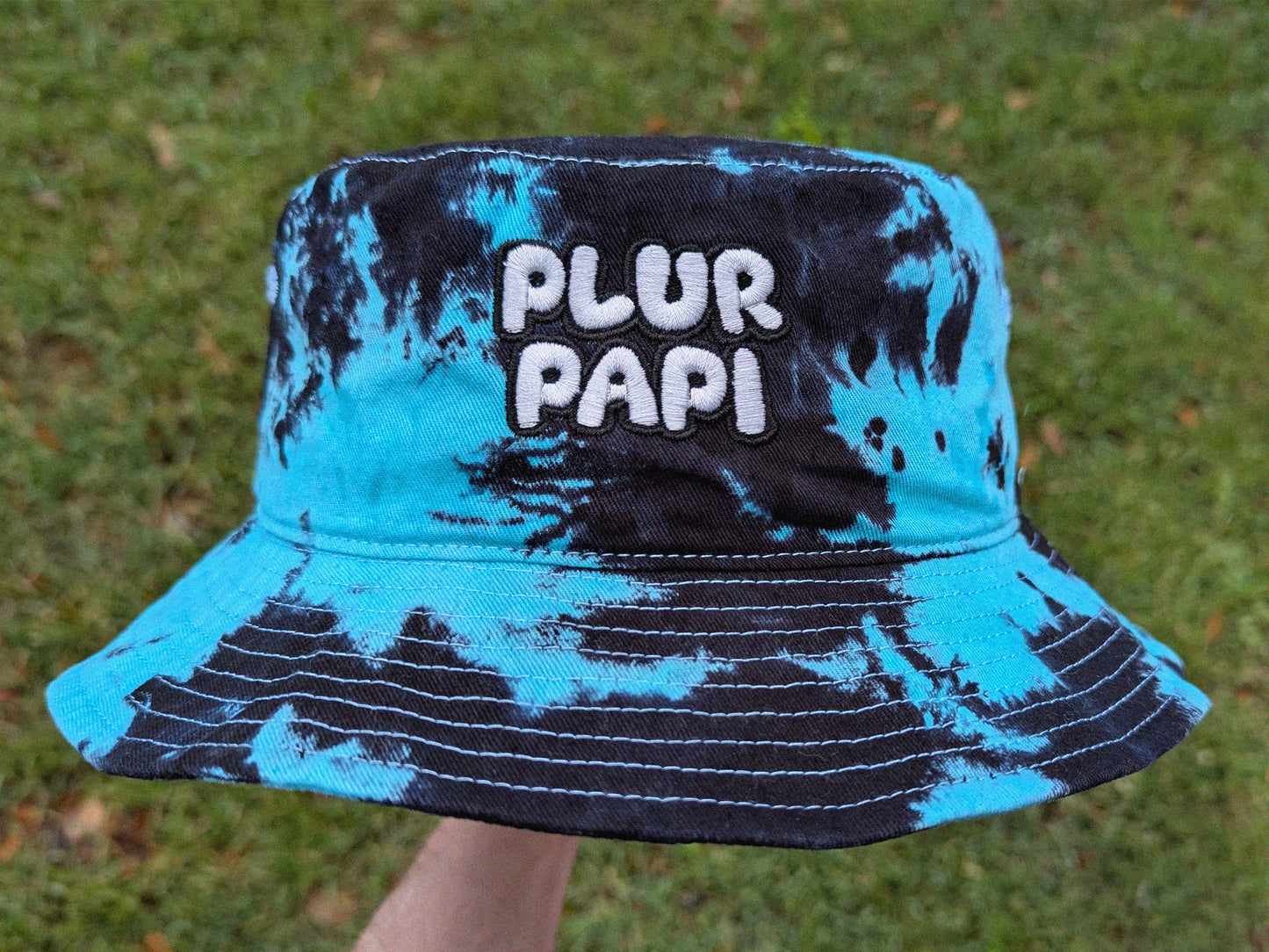 Plur Papi - Embroidered Tie Dye Bucket Hat