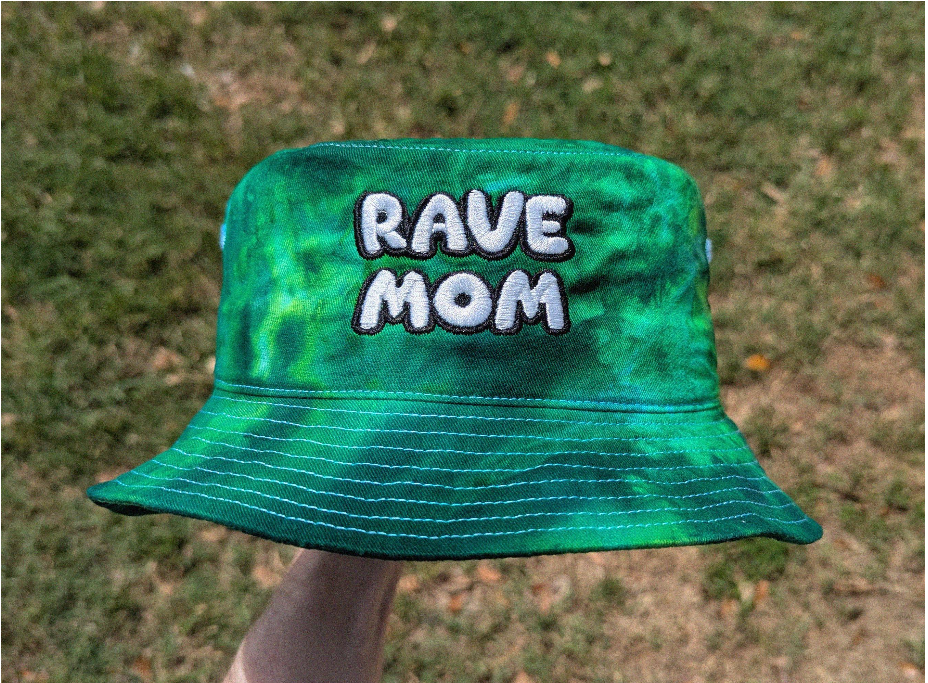 Rave Mom - Embroidered Tie Dye Bucket Hat - Rave Girls Gifts Festival Outfit Rave Outfit Rave Mom Hat