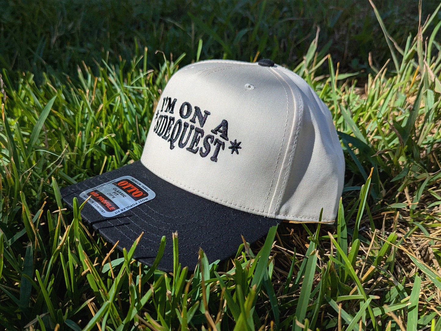 I'm On A Sidequest Embroidered Trucker Cap - Otto Cap Rave Hat Festival Outfit Raver Gift D&D Gamer Hat 5 Panel Cap Funny Meme Hat DM Cap