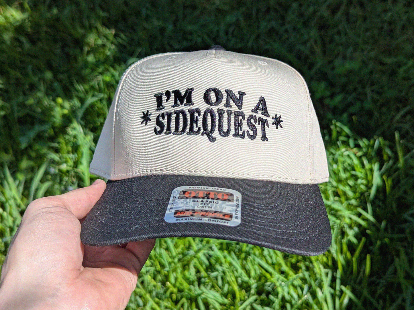 I'm On A Sidequest Embroidered Trucker Cap - Otto Cap Rave Hat Festival Outfit Raver Gift D&D Gamer Hat 5 Panel Cap Funny Meme Hat DM Cap