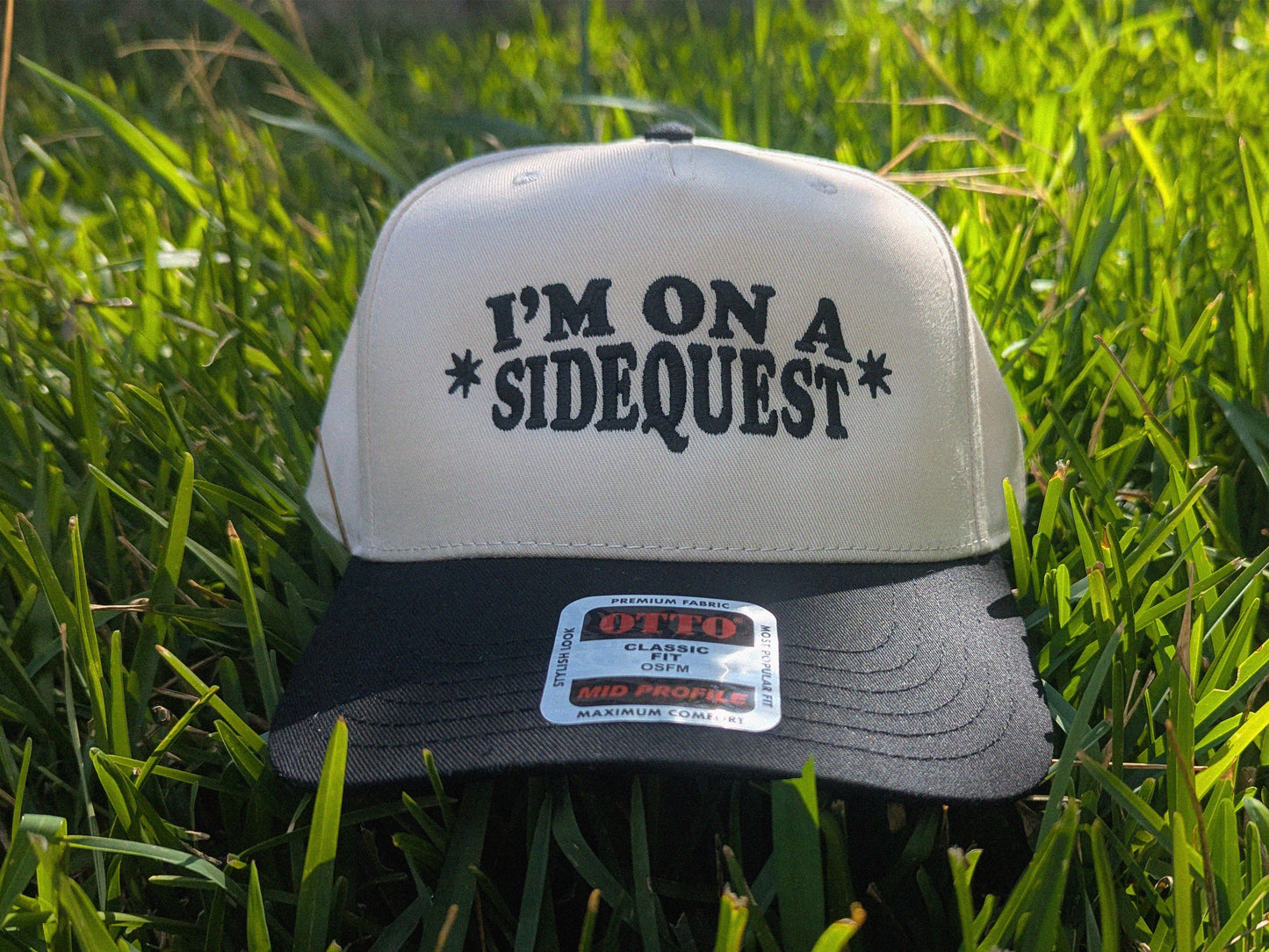 I'm On A Sidequest Embroidered Trucker Cap - Otto Cap Rave Hat Festival Outfit Raver Gift D&D Gamer Hat 5 Panel Cap Funny Meme Hat DM Cap