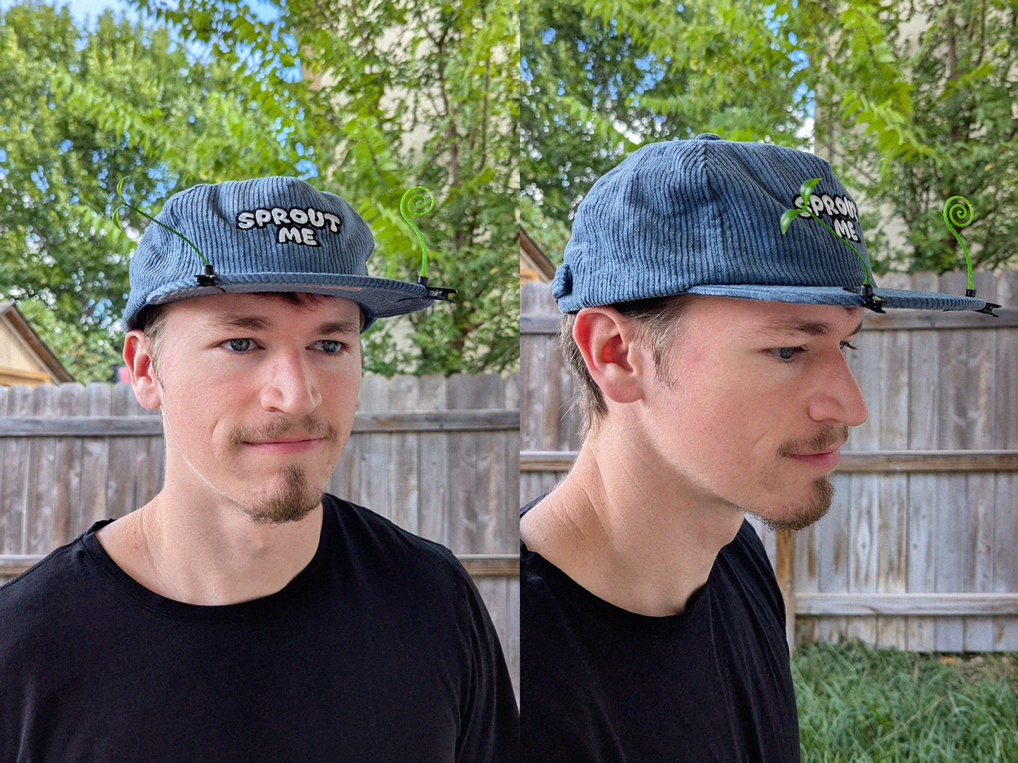 SPROUT ME Embroidered Corduroy Hat - Rave Hat Rave Outfit Music Festival Hat Raver Gift EDM Dubstep Hat Plur Sprout Me Cap Rave Gear Trinket