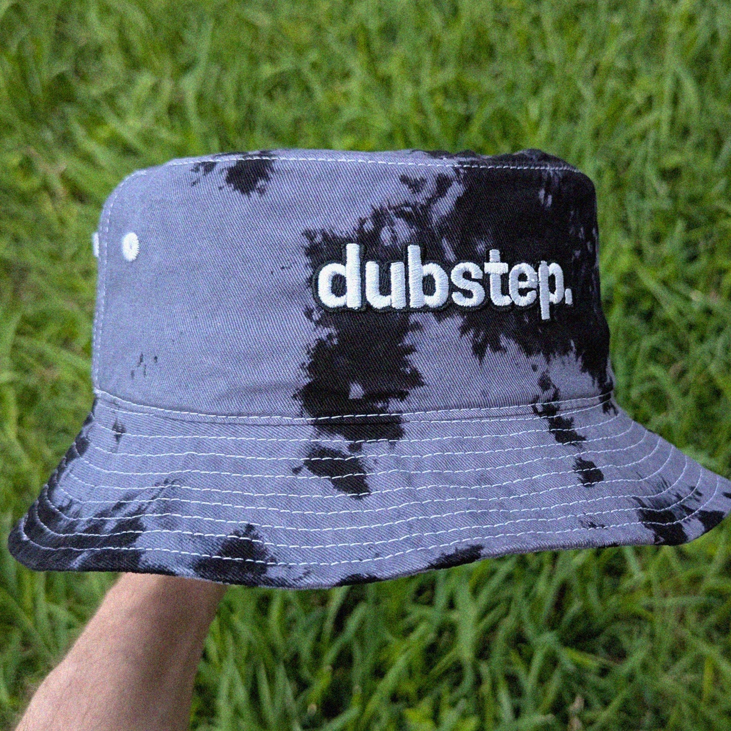 'dubstep.' embroidered rave and festival bucket hat