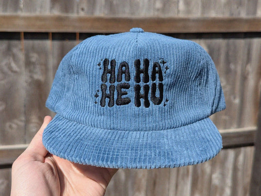 Blue ha ha he hu corduroy cap rave hat