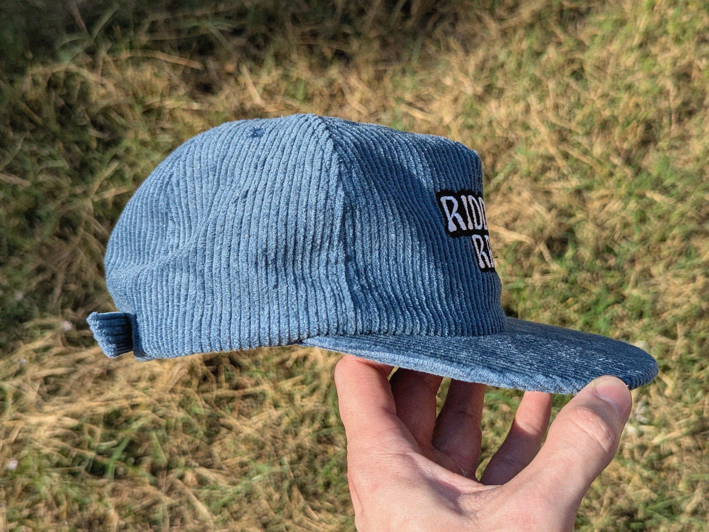 Riddim Rat Embroidered Corduroy Hat - Flat Bill Adjustable Hat - Unisex Rave Hat Festival Hat Dubstep Riddim EDM Outfit Accessory