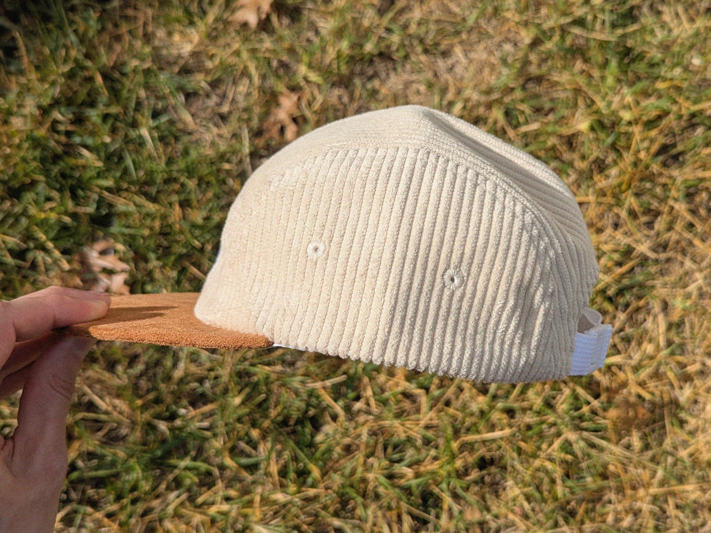 Trinket Goblin Embroidered Corduroy Hat - Flat Bill Adjustable Hat - Unisex Rave Hat Festival Hat EDM Outfit Accessory