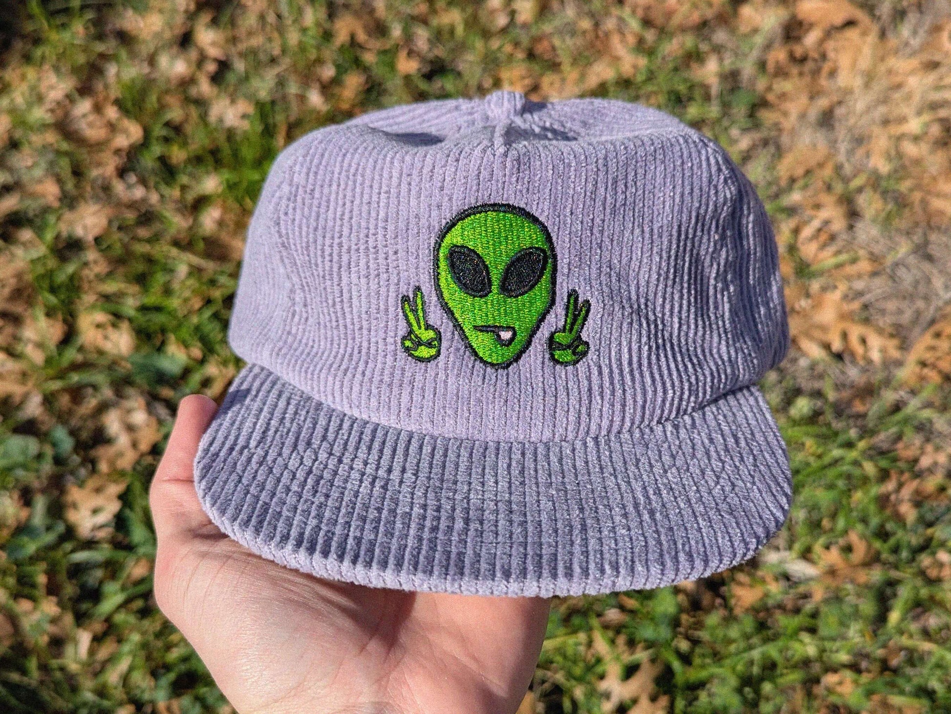 Alien peace sign EDM festival hat rave hat mens rave accessories womens rave accesssories