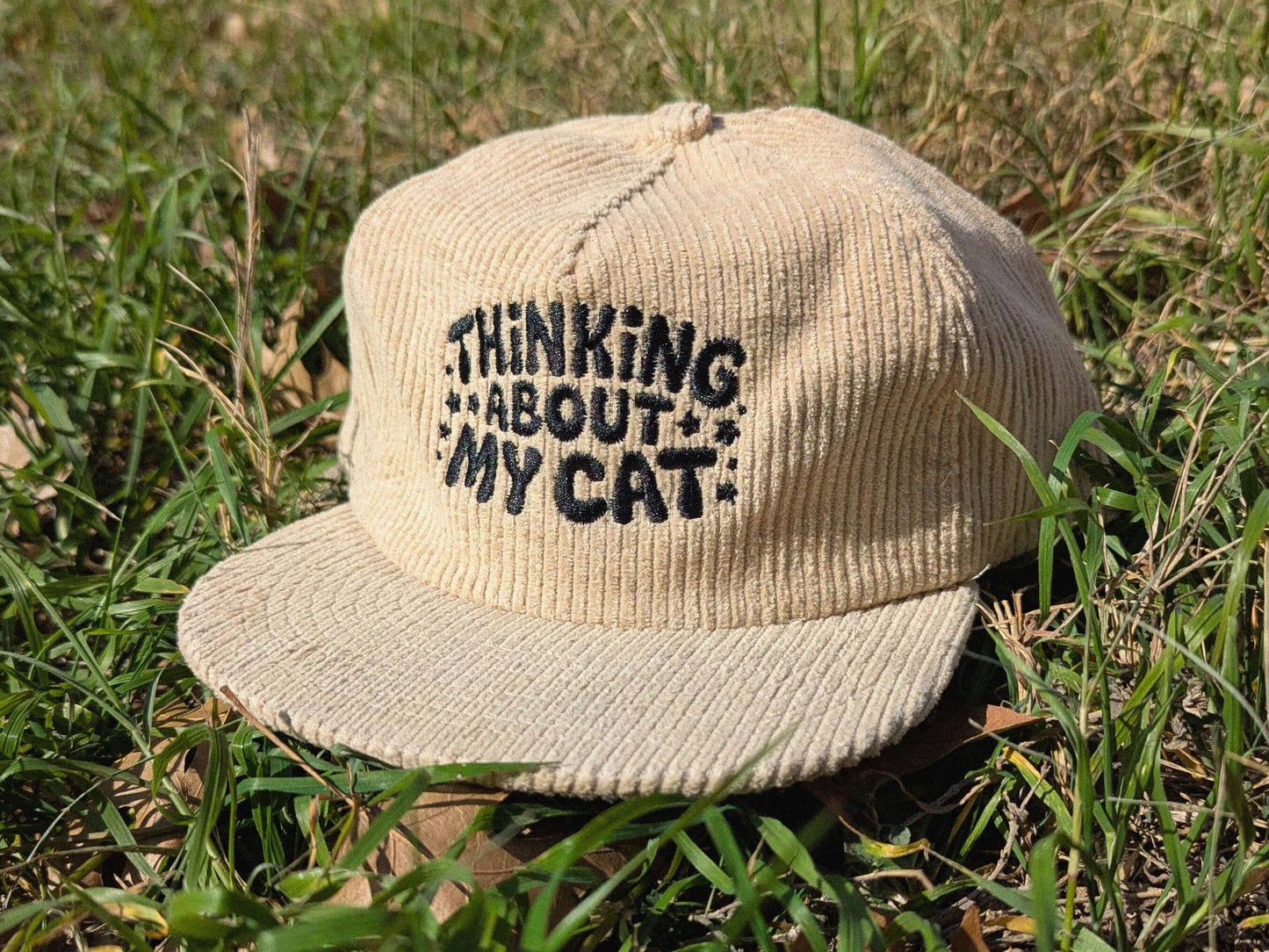Music festival cat themed corduroy hat