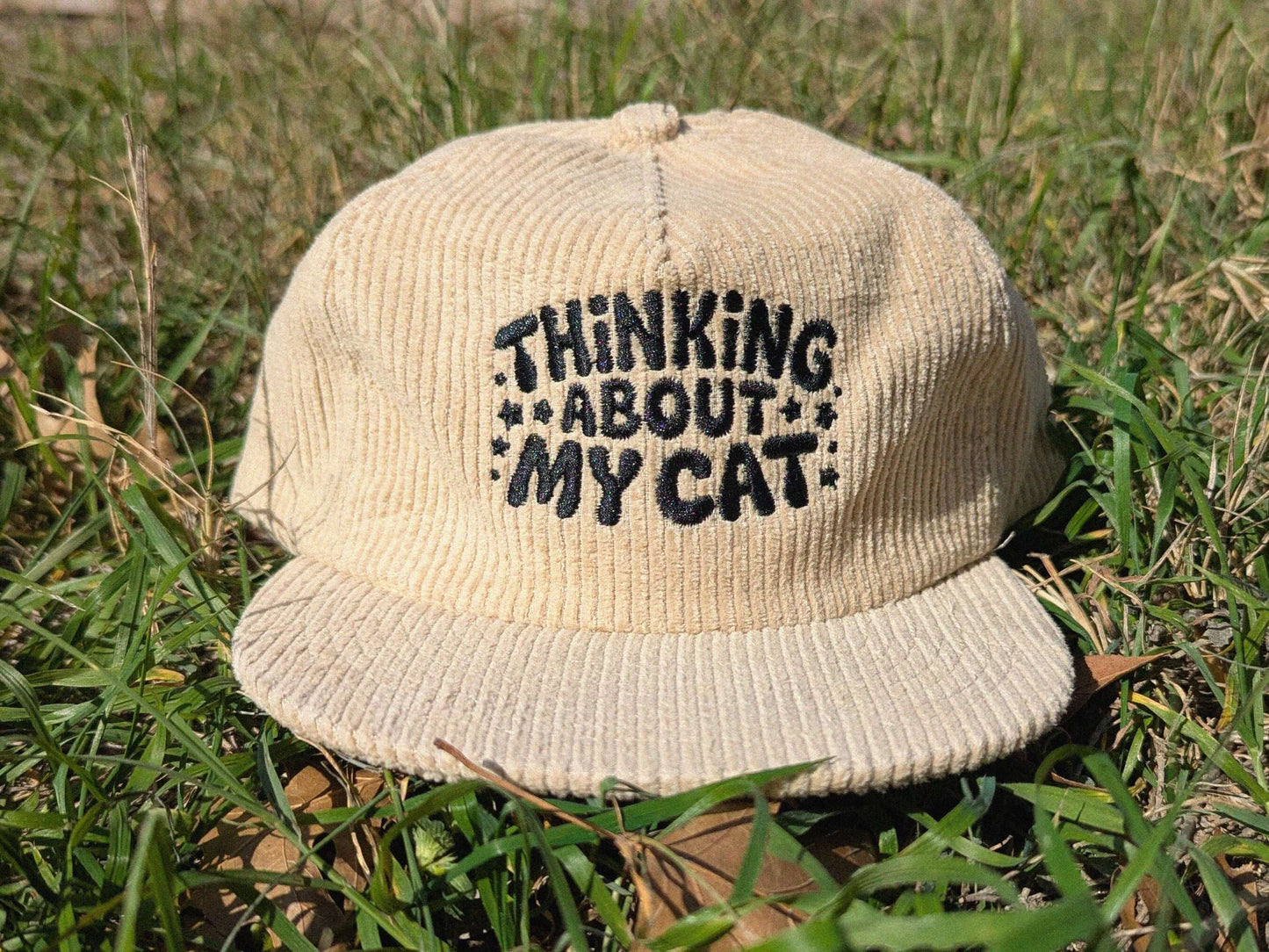 Thinking about my cat embroidered festival cap