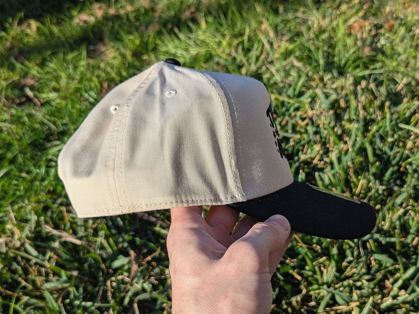 Funny cat themed thinking about my cat rave trucker cap EDM festival hat side view