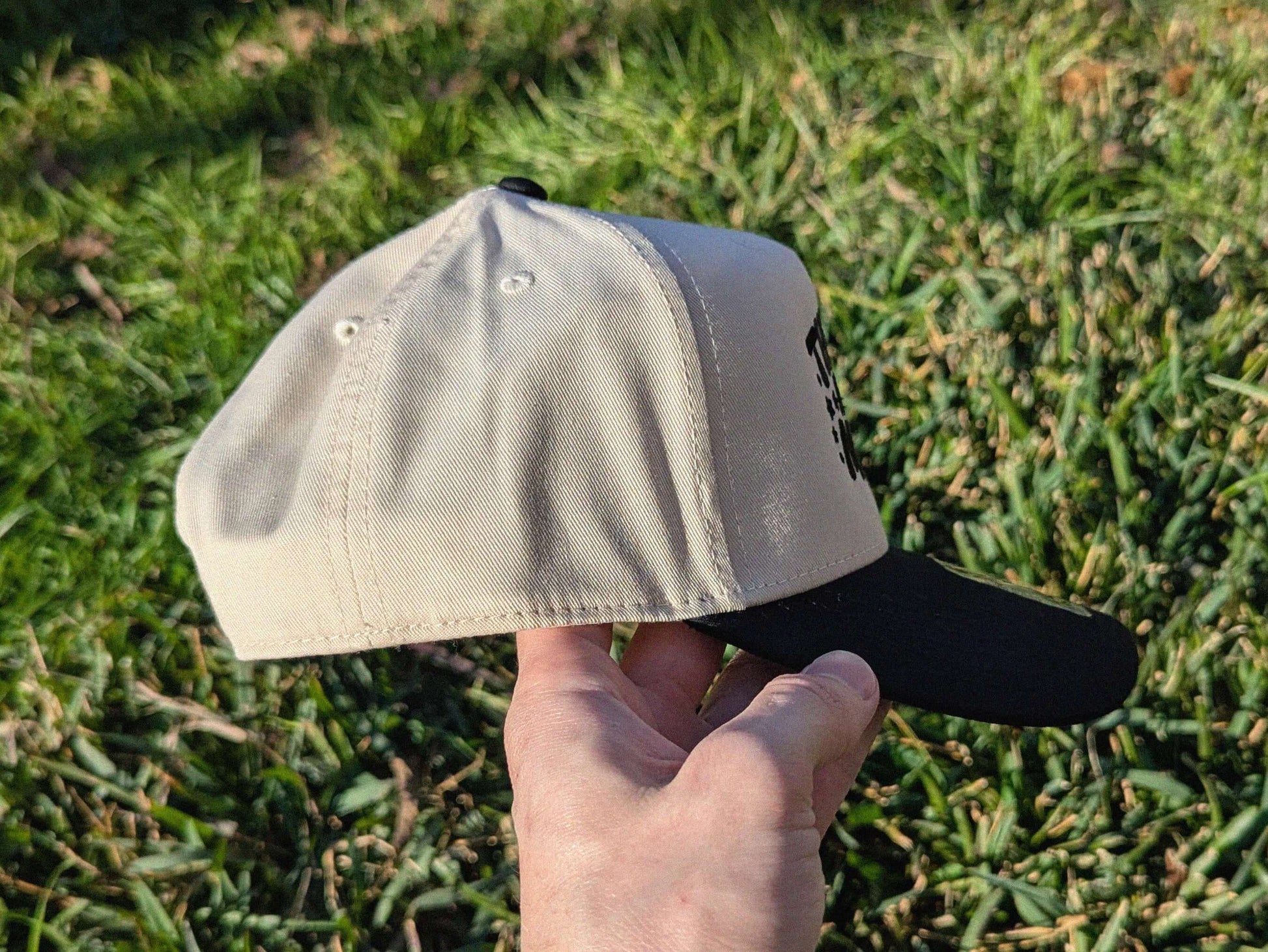 Funny cat themed thinking about my cat rave trucker cap EDM festival hat side view