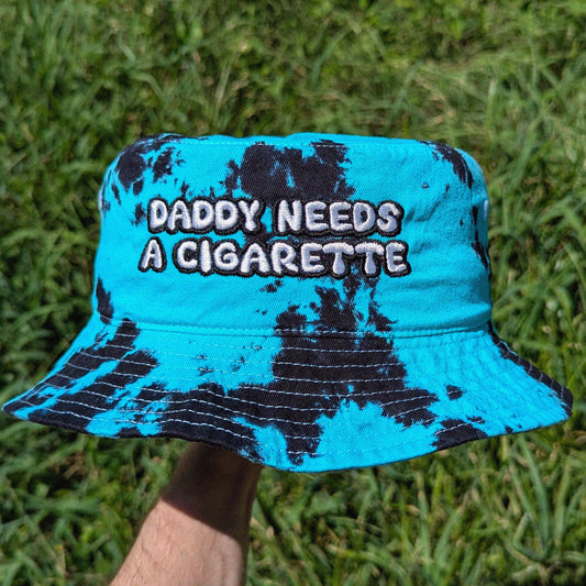'Daddy Needs a Cigarette' bucket hat for festivals and raves
