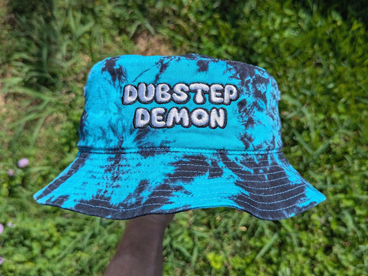 Dubstep Demon - Embroidered Tie Dye Bucket Hat - Rave Accessories Rave Outfit Festival Outfit Raver Hat EDM Gift Subtronics Dubstep Hat