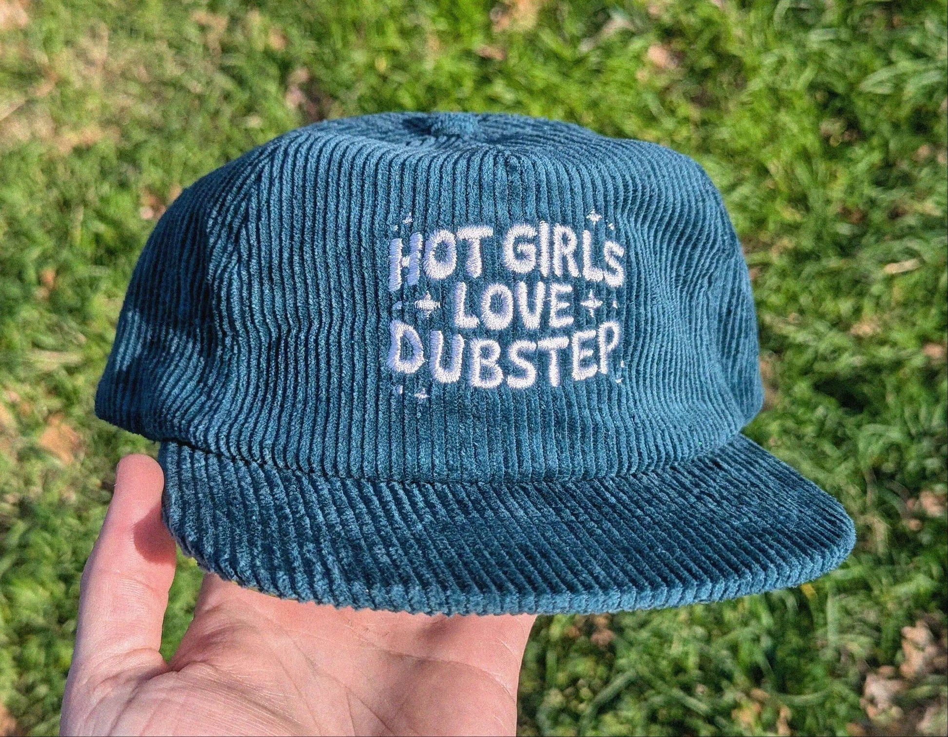 Teal hot girls love dubstep corduroy cap rave hat