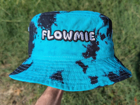 Flowmie - Embroidered Tie Dye Bucket Hat - Flowstar Gift Flowmie Gift Flow Arts Flow Star Rave Outfit Accessory, Music Festival Gear, EDM Raver Hat