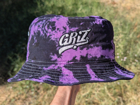 GRIZ - Embroidered Tie Dye Bucket Hat - Rave Outfit Accessory, Music Festival Gear, EDM Raver Hat, Festival Gift Griz Hat, Rave Girl Gift Rave Gifts