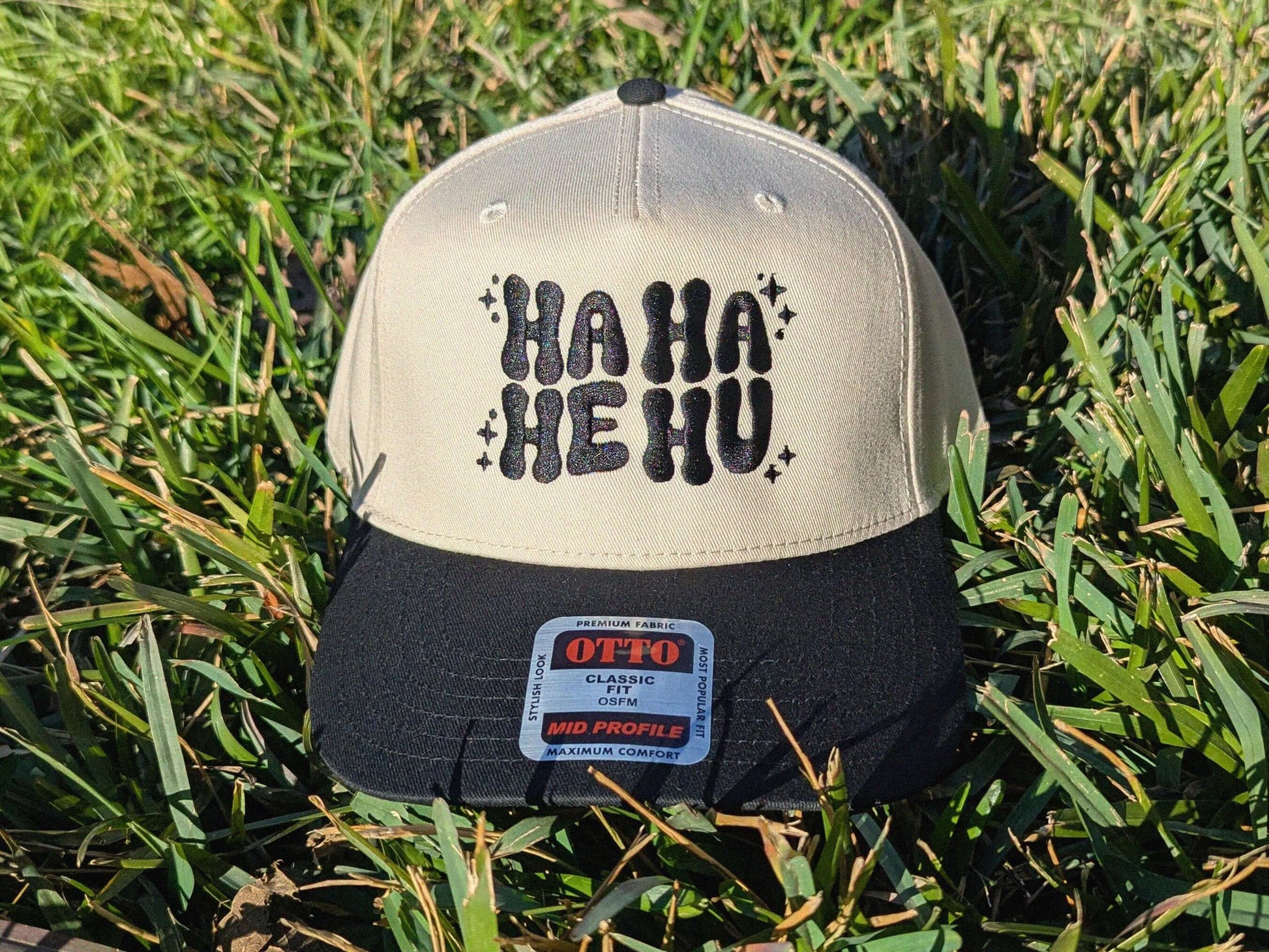 Rave hat ha ha he hu embroidered trucker cap EDM festival hat