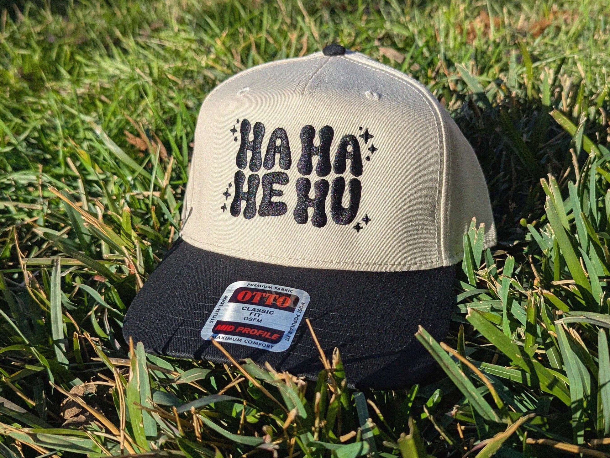 Funny ha ha he hu embroidered trucker hat music festival accessories