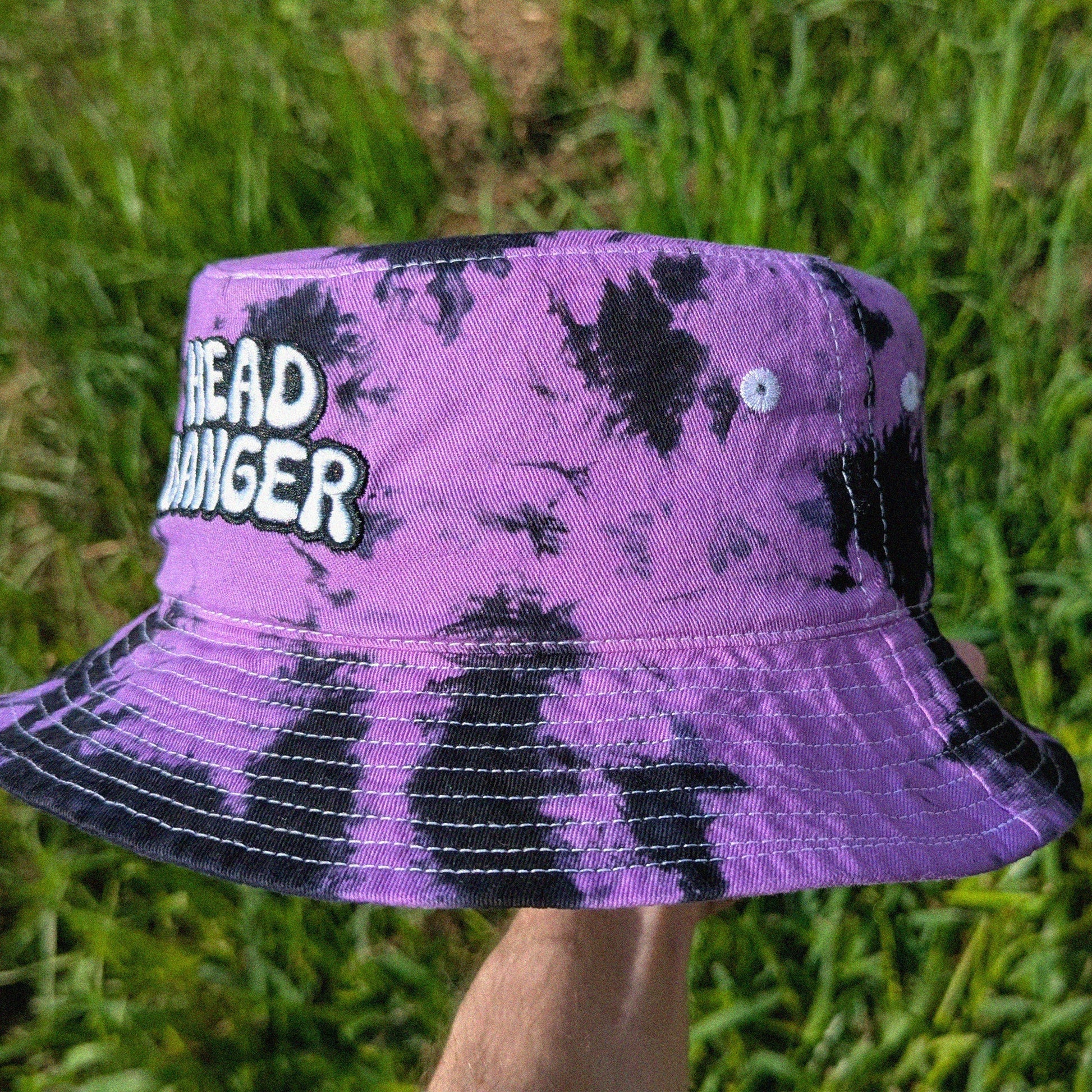 Rave bucket hat with 'Head Banger' embroidery