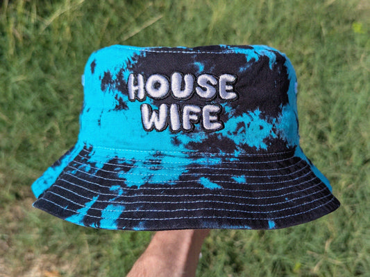 House Wife - Embroidered Tie Dye Bucket Hat - Rave Outfit Accessory, Music Festival Gear, EDM Raver Hat, Festival Gift , Rave Girl Gift Rave Gifts