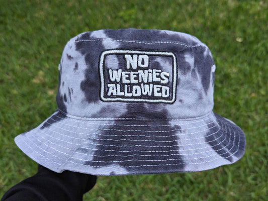 No Weenies - Tie Dye Bucket Hat - Rave Outfit Accessory, Music Festival Gear, Funny EDM Raver Hat Rave Gift Music Festival Outfit
