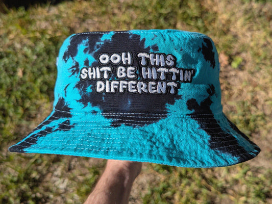 Ooh This Sh*t Be Hittin' Different - Embroidered Tie Dye Bucket Hat - Rave Outfit Music Festival Hat Griz Inspired Hat Subtronics Hat Griztronics