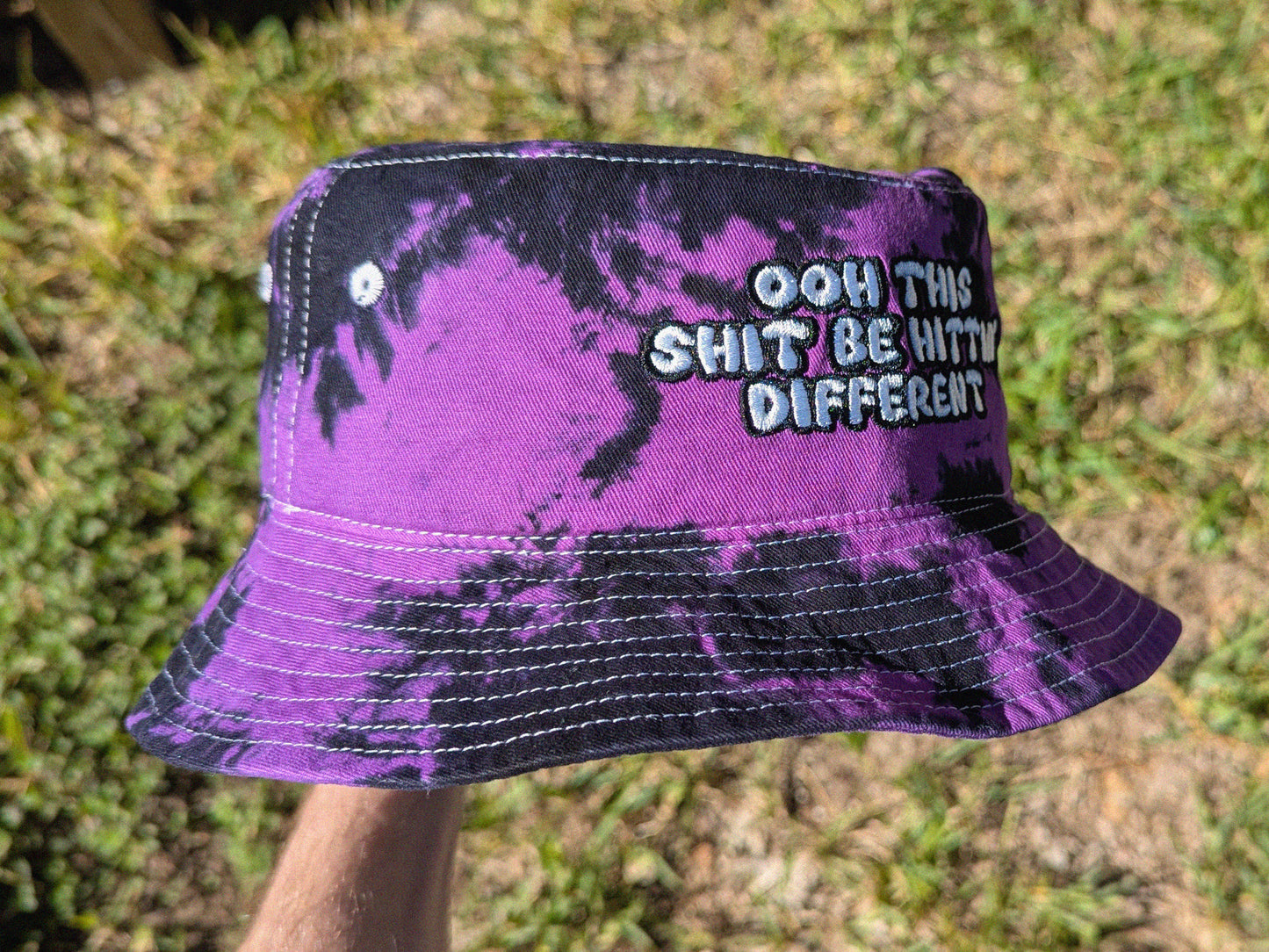 Ooh This Sh*t Be Hittin' Different - Embroidered Tie Dye Bucket Hat - Rave Outfit Music Festival Hat Griz Inspired Hat Subtronics Hat Griztronics