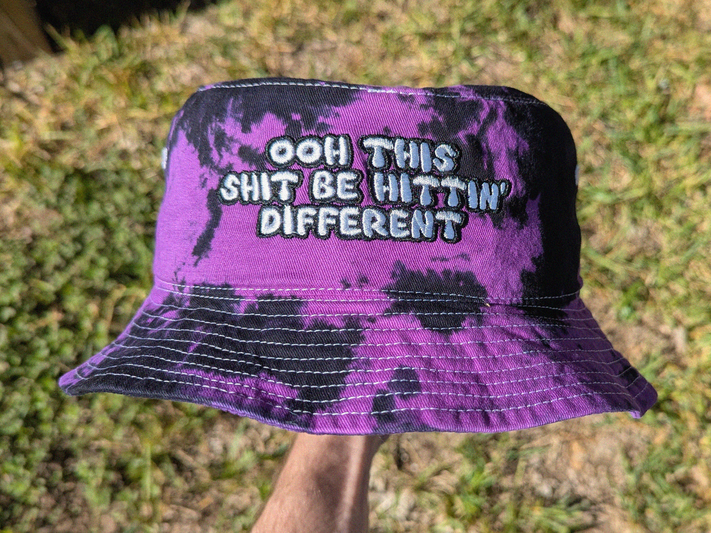 Ooh This Sh*t Be Hittin' Different - Embroidered Tie Dye Bucket Hat - Rave Outfit Music Festival Hat Griz Inspired Hat Subtronics Hat Griztronics